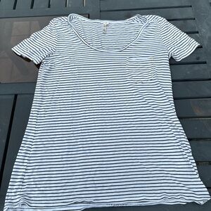 Banana Republic Black and White Striped Top